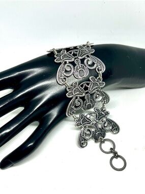 Premier Designs Silver Filigree Statement Bracelet